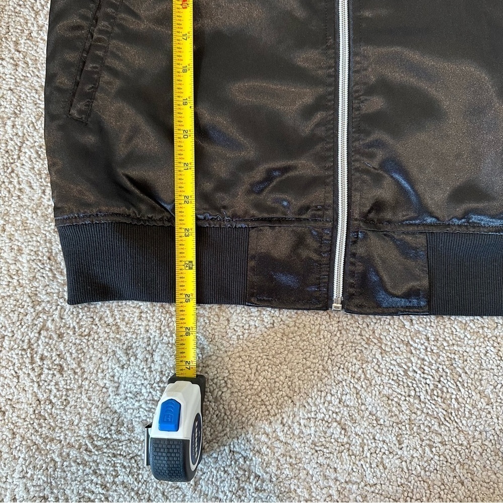 Star Wars Satin Jacket Tie Fighter Full Zip Bomber Jacket Stitch Logo Youth XL - Picture 13 of 13